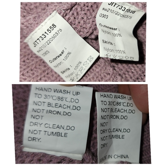 SHEIN Ribbed Turtleneck Sweater and Skirt Set. Pink. Size: Small (4) - Picture 11 of 12